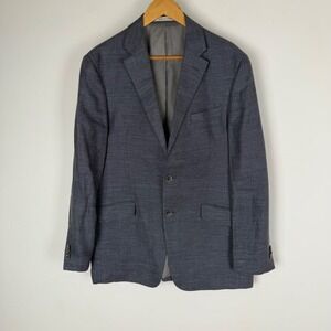 Joseph Abboud Mens 41 Long Blue Grey 100% Linen 2-Button Blazer Sport Coat